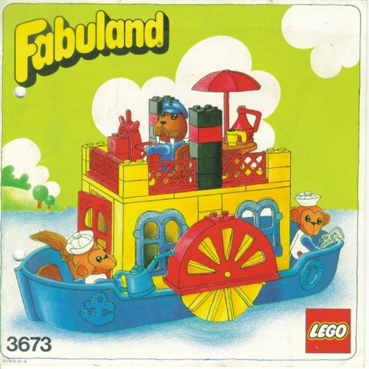 PRE-LOVED LEGO Fabuland Paddle Steamer 3673 (No Box)