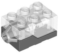 LEGO PART Electric, Light Brick 2 x 3 with Trans-Clear Top and Yellow LED Light (Glows Orange) 54930c02