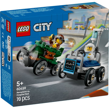 LEGO City Soapbox Racing Airplane vs. Hospital Bed Race Car Pack 60459