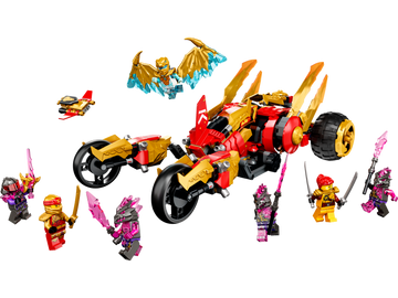 PRE-LOVED LEGO Ninjago Crystalized Kai's Golden Dragon Raider 71773 (No Box)