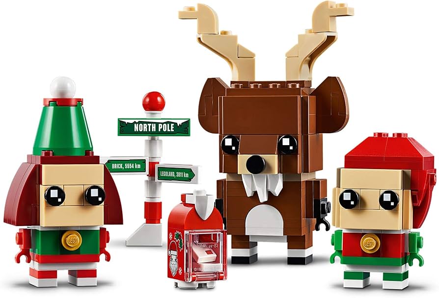 PRE-LOVED LEGO BrickHeadz Reindeer, Elf & Elfie 40353 (No Box)