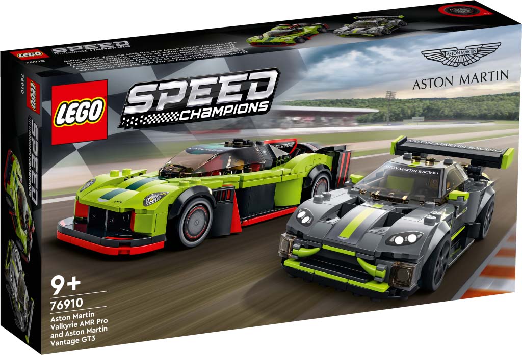 LEGO Speed Champions Aston Martin Valkyrie AMR Pro and Aston Martin Vantage GT3 76910