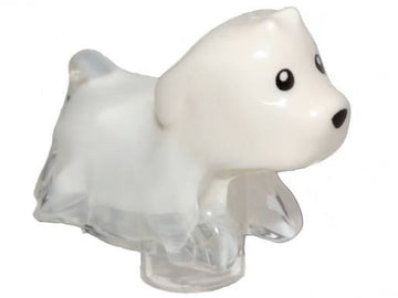 Dog, Ghost with Marbled White and Printed Black Eyes and Nose Pattern (Hidden Side Spencer) 52672pb01