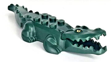 LEGO ANIMAL Alligator / Crocodile with 20 Teeth (dark green) 18904c01pb01